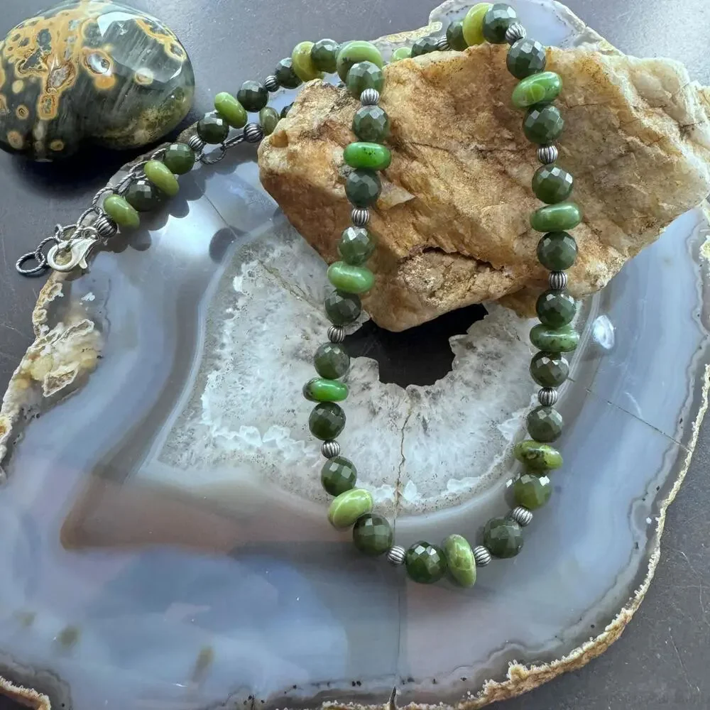 Carolyn Pollack Sterling Faceted & Smooth Serpentine 17